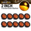 Partsam 10x Amber 2 Round Sealed Clearance Marker Light 4led Grommet Mount Rv Accessories