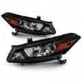 For 2008-2012 Honda Accord Coupe Black Housing Oe-style Headlight Headlamp Assembly Driver Passenger Side 
