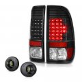Black Housing Led Tail Light License Plate Lamp Assembly Replacement Bundle For 1997-2003 Ford F150 1999-2007 F250 F350 