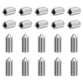 20pcs Set Screws M6x12mm 304 Stainless Steel Cone Point Hex Socket Grub For Machinery Home Repairs And Fixtures Silver 