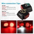 Partsam 12v Waterproof Square Led Trailer Tail Light Kit Clear Lens Red Brake Stop Turn Signal Running Lights License For