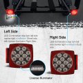 12v Waterproof Square Led Trailer Tail Light Kit Red Brake Stop Turn Signal And License Plate Lights For Marine Boat Rv Camper