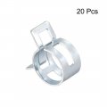 Uxcell Spring Band Type Clamp 17mm Inner Dia Fit 17 5-18 2mm Od Hose Fuel Line Silicone Tube Clips Silver Manganese Steel 20pcs