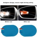 Qiilu 2 Pieces Car Rearview Mirror Film Rainproof Waterproof Anti Fog Blind Spot For Rear View Mirrors Side Windows Oval 100 X
