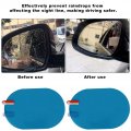 Qiilu 2 Pieces Car Rearview Mirror Film Rainproof Waterproof Anti Fog Blind Spot For Rear View Mirrors Side Windows Oval 100 X