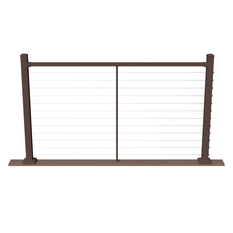 Deckorators Contemporary Cable 6 Ft X 42 In Nominal Weathered Brown Aluminum Top Rail Kit