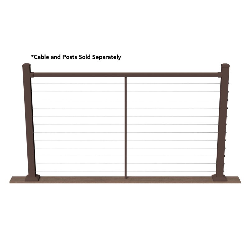 Deckorators Contemporary Cable 6 Ft X 42 In Nominal Weathered Brown Aluminum Top Rail Kit