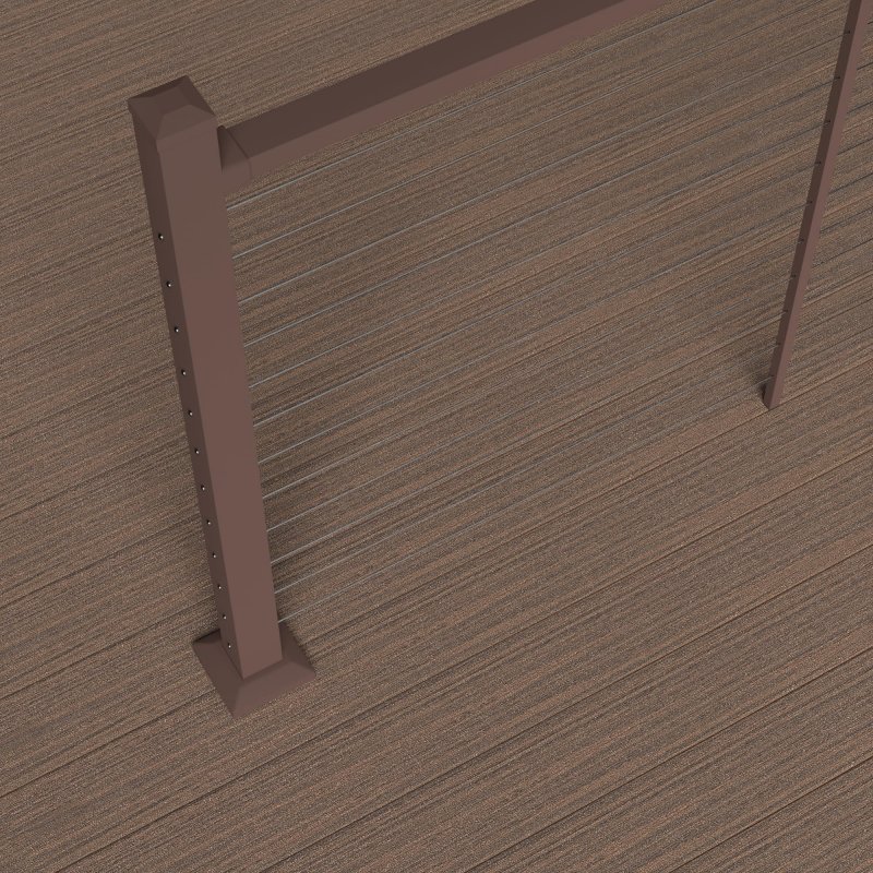 Deckorators Contemporary Cable 6 Ft X 42 In Nominal Weathered Brown Aluminum Top Rail Kit