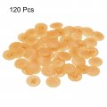 Uxcell Screw Cap Covers 120pcs 16 7x4 3mm Plastic Decoration Cover For Phillips Cam Fitting Nut Self-tapping Dark Orange