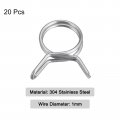 Uxcell Double Wire Spring Hose Clamp 20pcs 304 Stainless Steel 10mm Inner Dia Fit 11mm-11 4mm Od Fuel Line Silicone Tube Clips