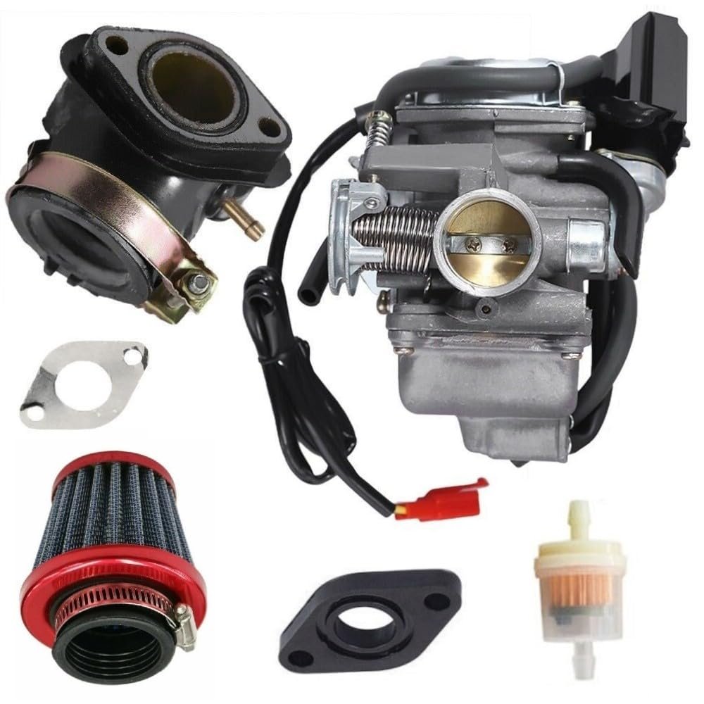 Carburetor Standard 24 Mm Gy6 For Suzuki An 125 U Cf42a With Intake Manifold Gasket Air Filter And Fuel