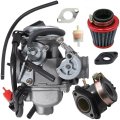 Carburetor Standard 24 Mm Gy6 For Suzuki An 125 U Cf42a With Intake Manifold Gasket Air Filter And Fuel