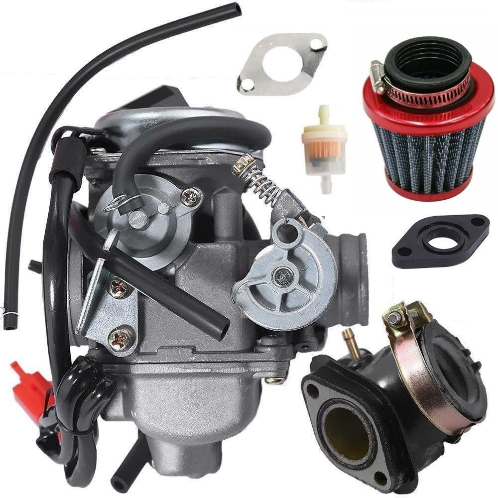 Carburetor Standard 24 Mm Gy6 For Suzuki An 125 U Cf42a With Intake Manifold Gasket Air Filter And Fuel