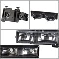 Auto Dynasty Black Housing Headlight Head Lamps W Bumper Corner Tool Kit For Chevy Blazer C10 C K Tahoe 94-00