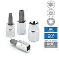 Torx Bit And External Socket Set Tamper Proof T8 To T60 35 Piece S2 Steel Chrome Vanadium Tool Kit With Blow Molded Case 