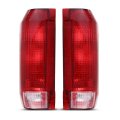 Tail Light Assembly For Ford F150 Bronco 1990 To 1996 And F250 F350 1997 Red Lens Chrome Housing Rear Lamps Pair Of Driver 