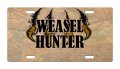Weasel Hunter Hunting Aluminum License Plate For Auto Suv Truck 12 X 6 In Heavy Duty Metal Tag With Uv Protection And High 