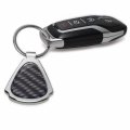 Ipick Image Compatible With Jeep Grill Logo Real Black Carbon Fiber Chrome Metal Teardrop Key Chain Key-ring 