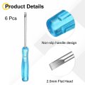 6pcs Mini Slotted Screwdriver 2 0mm 65mm Length Micro Precision Flat Head Screw Driver With Non-slip Handle For Watch