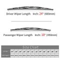 Windshield Wiper Blades For 2011 2018 Kia Sportage 24 In And 18 Front Window Set Natural Rubber Galvanized Steel Frame J Hook