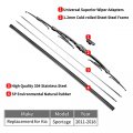 Windshield Wiper Blades For 2011 2018 Kia Sportage 24 In And 18 Front Window Set Natural Rubber Galvanized Steel Frame J Hook