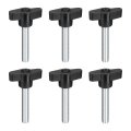6pcs Clamping Screw Knob M8 X 45mm Metric Carbon Steel T Shaped Thumb Screws Handle For Quick Remove Hand Tightening 