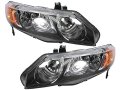 Headlight Assembly Set Of 2 For 2006-2008 Honda Civic 4-door 