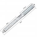 Uxcell M8 Hanger Bolts Length 3-1 8 79mm Double Headed Self-tapping Screw 8mm Wood Joint Furniture Legs 8pcs