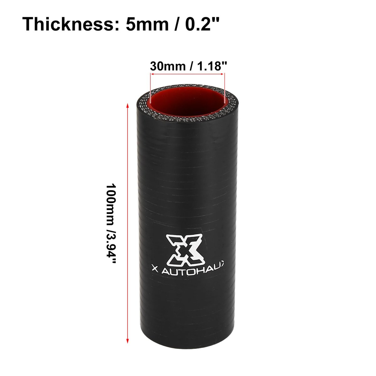 30mm 1 18 Id Straight Silicone Reducer Hose Coupler Intercooler Tube Black Red For Car Intake Piping
