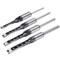 4pcs Square Hole Drill Bit For Wood 1 2 4 3 8 5 16 Hollow Chisel Mortiser Auger Spur Cutter Tool High Speed Steel Woodworking 