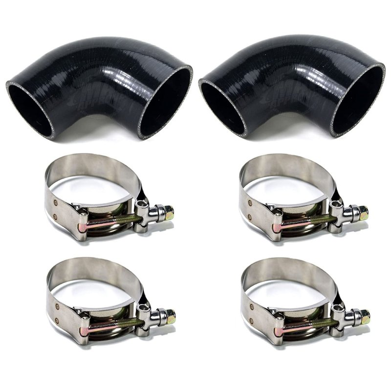 Squirrelly 3 To 2 5 Inch Black Silicone Reducer Coupler Pack Layers Of Polyester Reinforcement Suitable High Level 90 Degree