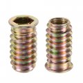 Uxcell 5pcs M10x30mm Insert Nuts 8pcs M10x100mm Hanger Bolts Wood Furniture Set