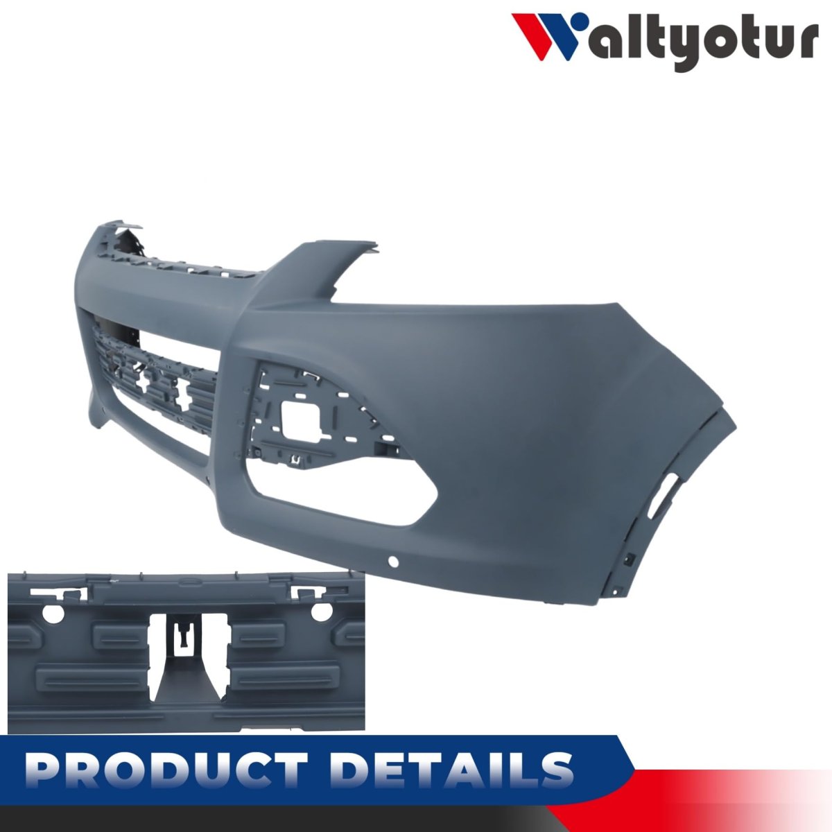 Fo1000674 Front Upper Bumper Cover Replacement For 2013-2016 Escape W Fog Lamp Holes With Park Assist