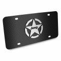 Ipick Image For Jeep Willys Star Logo In 3d On Black Carbon Fiber Patten Stainless Steel License Plate