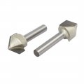 Uxcell 90 Degree V-groove Router Bit 5 8 Dia With 1 4 Shank Steel Tipped V Grooving 2pcs Beige