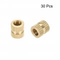 Uxcell Knurled Insert Nuts 30pcs M5 X 0 8mm Female Thread Brass Threaded Embedment Nut For 3d Printer