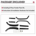 Hecasa Fender Flares Kit Compatible With Hummer H1 Humvee Hmmwva 8pcs Mud Flaps Splash Extended Guard Black