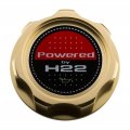 Vms Racing Gold Oil Cap With Powered By H22 Emblem In Cnc Machined Billet Aluminum Compatible Honda Series Engines