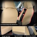 Universal Car Seat Covers Full Set Front And Rear Beige Pu Leather Waterproof Cushion Protector For Suv Pickup Trucks Sedans
