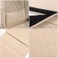 Universal Car Seat Covers Full Set Front And Rear Beige Pu Leather Waterproof Cushion Protector For Suv Pickup Trucks Sedans