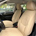 Universal Car Seat Covers Full Set Front And Rear Beige Pu Leather Waterproof Cushion Protector For Suv Pickup Trucks Sedans