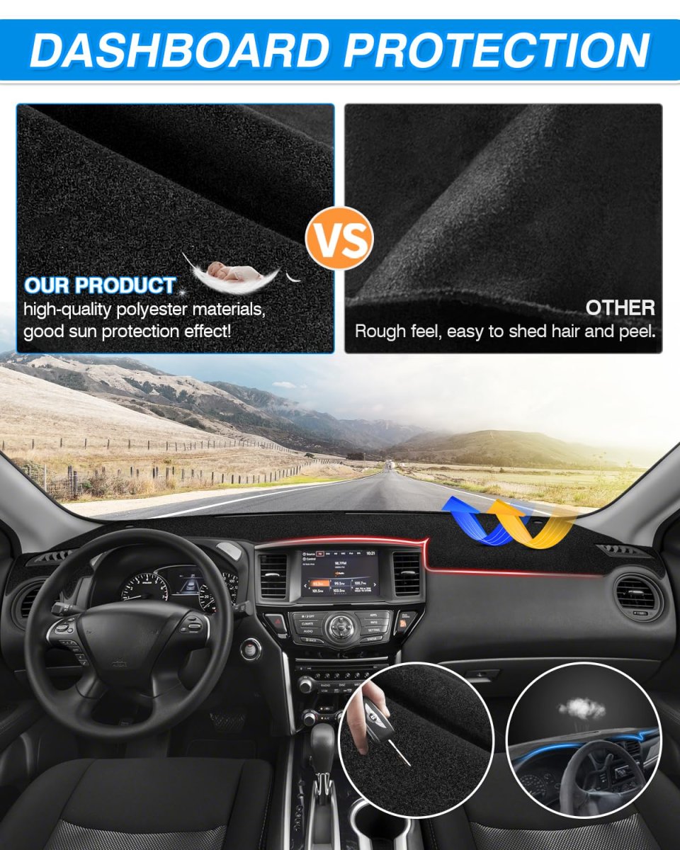 Cartist Dash Cover For Nissan Pathfinder 2013-2020 Dashboard Mat Non-slip Carpet Sunshield Glare Uv Rays Protector