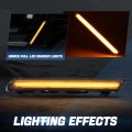Auto Dynasty Full Led Side Marker Light Assembly For 2022-2026 Kenworth T680 Driver And Passenger Chrome Housing Amber Lens