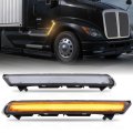 Auto Dynasty Full Led Side Marker Light Assembly For 2022-2026 Kenworth T680 Driver And Passenger Chrome Housing Amber Lens 