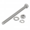 Uxcella 10pcs 304 Stainless Steel M5x60mm Hex Bolts W Nuts And Washers Assortment Kit
