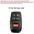 Mjkeyauto Black Leather 6 Buttons Smart Remote Key Fob Cover Chain Case For Toyota Sienna 2021 2022 2023