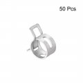 Uxcell Spring Band Type Clamp 11mm Inner Dia Fit 11 5-12 2mm Od Hose Fuel Line Silicone Tube Clips Silver Manganese Steel 50pcs
