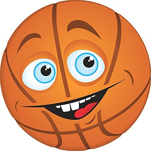 Stickertalk Happy Face Basketball Vinyl Sticker 4 5 Inches By