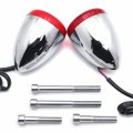 Httmt- Red Lens Turn Signal Chrome Indicator Light Compatible With H-d Sportster Xl883 Flde Flhc Flsb P N Mt224-021b-cd Red