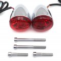 Httmt- Red Lens Turn Signal Chrome Indicator Light Compatible With H-d Sportster Xl883 Flde Flhc Flsb P N Mt224-021b-cd Red